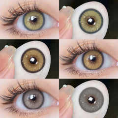 BXOXO 1 Pair NEW Colored Contact Lenses Green Eye Lenses Natural Brown Lens Fast Delivery Green Eye Lens Yearly Contacts Lens