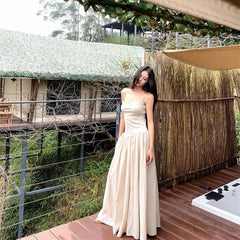 Bxoxo Elegant Hepburn Camis Dress for Women Summer Fashion Spaghetti Straps Midi Dress Y2K Aesthetic Holiday Black Vestidos Mujer