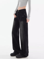 Bxoxo New Black High Waist JeansY2K Harajuku Streetwear Baggy Jeans Hip-hop Women Pants Autumn Straight Wide Leg Trousers Women
