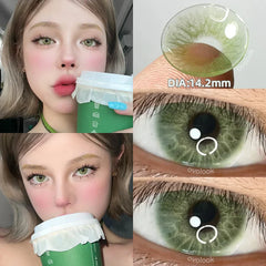 BXOXO 1 Pair/2pcs Prescription Contact Lenses for Eyes Myopia Eye Color Lenses With Diopters Blue Green Natural Lenses Pupils