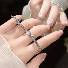 BXOXO Korean Kpop Irregular Chain Bracelet For Women Punk Grunge Geometric Egirl Jewelry
