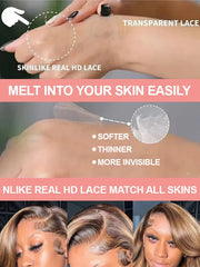 BXOXO 13x4 Highlight Wig Body Wave Lace Front Wig 40 Inch 4/27 Honey Blonde Colored Human Hair Wigs 13x6 Hd Lace Frontal Wig For Women