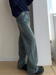 Bxoxo Women Streetwear Striped Jeans Vintage High Waist Design Y2K Denim Pant Casual American Hip Hop Harajuku Wide Leg Trousers Fall