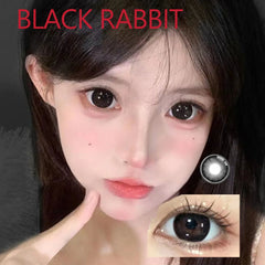BXOXO 14.50mm Soft Contacts Lenses for Eye Color Change with Power Dolly Eyewear Accessories lentes de contacto Black Rabbit