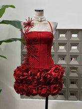 BXOXO Bandage Tight Two Piece Flower Top Mini Skirt Sets Halter Knitted Nightclub Clothing Luxury Party Dress Women's Fashion Outfit