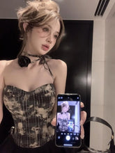 BXOXO Fashion Sweet Plaid 3D Flower Strapless Vest for Women 2025 Summer Irregular Slim Fit Tank Top Y2k Grunge Camisole Mujer