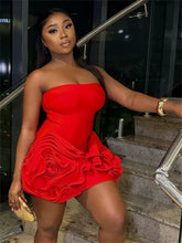 BXOXO Appliques Attractive Women Mini Dress Solid Sexy Strapless Ruched Stacked Body-shaping Vestidos Female Classic Party Robe