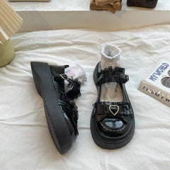 BXOXO New Fashion Buckle Women's Pumps Spring Autumn Mary Jane Round Toe Solid Butterfly Knot Platform Casual Ladies Shoes