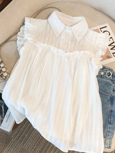 Bxoxo Elegant Sweet White Shirt Women Casual Ruffles Flying Sleeve Blouse Summer Cute Loose Design Female All Match Vintage Tops