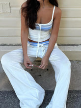 BXOXO Casual Chic Stripe Patchwork Wide Leg Pants Fashion Simple Basic Loose Pants Summer New Women's Clothes