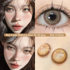 1Pair Brown Myopia Colour Circular Contacts Lenses Natural Blue Eye Lenses Beauty Pupil Brown Lenses Makeup