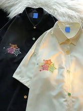 Bxoxo Harajuku Stars Y2K Shirt Women Loose Vintage Streetwear Bf Hip Hop Blouse Oversize Gothic Casual Short Sleeve Summer Tops