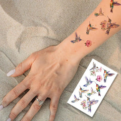 BXOXO 10pcs/set Hummingbird Tattoo Sticker Daily Body Decoration Temporary Tattoo Stickers
