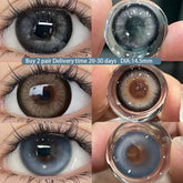 BXOXO 1Pair Myopia New Freshly Colour Contacts Lenses Large Diameter14.5mm Natural Eye Lenses Beauty Pupil Brown Gray Lenses