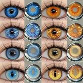 BXOXO 2Pcs Blue Halloween Colorful Contacts Lenses Anime Cosplay Eyes Lens Yellow Multicolored Lenses Yearly Beautiful Pupils