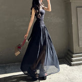 BXOXO Summer Black Sexy TANK Dress Women Sleeveless Bodycon Casual Gothic A-LINE Dress Female Club Party Elegant Fashion Streetwear