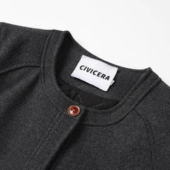 Bxoxo Autumn Faux Wool Crop Coat Women Y2K Korean Vintage Loose Thick O Neck Coats Female Streetwear All Match Cargo Outerwear New