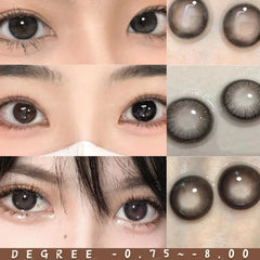 BXOXO 1 Pair Dark Lenses Korean Style Colored Contact Lenses Myopia Lenses Black Lenses Fog Pearl Lens High Quality