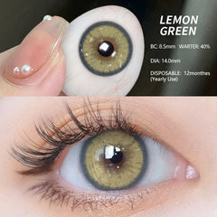 BXOXO 1 Pair NEW Colored Contact Lenses Green Eye Lenses Natural Brown Lens Fast Delivery Green Eye Lens Yearly Contacts Lens