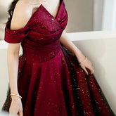 BXOXO Elegant Temperament Slash Neck Wedding Party Dress Solid Sequin Mesh Spliced Evening Dresses Pleated One Shoulder Prom Vestidos