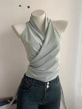 Bxoxo Sexy Bandage Slim Tanks Women Fashion Casual V Neck Design Halter Tanks Korean Retro Streetwear Female Summer Elegant Tops