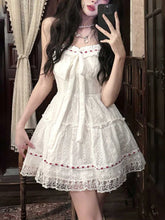 Bxoxo Sweet Lace Patchwork Camis Dress Women Sexy Spaghetti Straps Bow Dress Female Casual Cute Princess Wedding Party Dress New