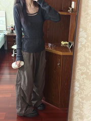 Bxoxo Sexy Hollow Solid Sweater Women Y2k Aesthetic Slim Fit Knitted Harajuku Jumper All Match Korean Sexy Pullover Female Knitwear