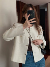 Bxoxo Elegant Chic Tweed Jacket Women O Neck Slim Long Sleeve Fashion Short Coats Casual French Sweet Small Fragrance Outwear Lady New