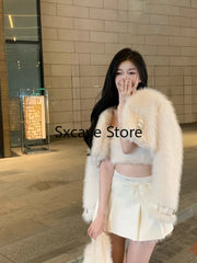 BXOXO Sexy 3 Piece Skirt Set Women Casual Long Sleeve Coat + Bodycon Tube Tops + Sweet Mini Skirt Evening Party Clothing Autumn