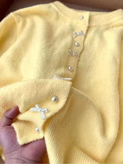 Bxoxo Sweet Bow Knit Cardigan Women Autumn Winter Loose Long Sleeve Casual Sweater Female Streetwear All Match Knitted Pullover New