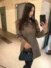 Bxoxo Faux Wool Suit Coats Women Y2K Winter Thick Warm Double Breasted Casual Jackets Korean Streetwear Lapel All Match Female Outwear