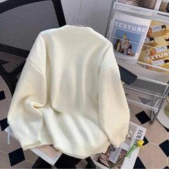 Bxoxo Sweet Bow Women Knit Sweaters Autumn New Loose Lazy Style Casual Pullover Y2K Korean Chic Warm All Match Soft Jumper Mujer