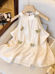 BXOXO 3D Bufferfly Halter Tanks Women Sweet Fashion Loose Elegant Tanks Korean Chic Causal Summer Female All Match Sleeveless Top