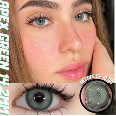 BXOXO 1 Pair Colorcon Colored Contact Lenses with Degree Myopia Lenses Blue Eye Lenses Green Lenses Natural Eye Lenses