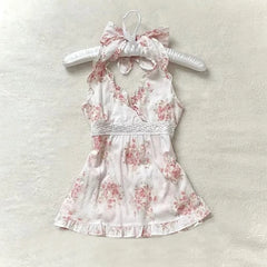 BXOXO American Retro Harajuku Kawaii Fairy Tale Aesthetic Women Camisole Tee Casual Slim Chic Print Sleeveless Crop Top Y2K Streetwear