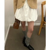 Bxoxo Chic Spring ort Pumpkin Skirt Gathered Waist Tie Belted Skirt Pants Spring Faion Ladies' f Skirt Polyester Fiber