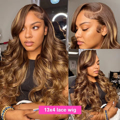 BXOXO Highlight Wig 100% Human Hair 13x6 Hd Lace Frontal Wig Honey Blonde Lace Front Wigs human Hair Body Wave 4x4 5x5 Closure Wig