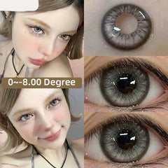 BXOXO 1 Pair/2pcs 10 Colors Contact Lenses for Eyes Fashion Pupils Myopia Eye Color Lenses Blue Green Brown Prescription Lens