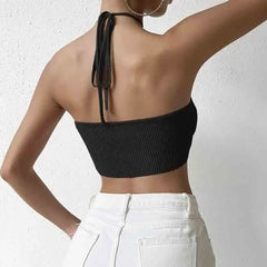 BXOXO Sexy Suspenders Top Women Camisole Slim Sexy Stretch Push Up Bra with Chest Pads Cropped Navel Short Tube Top Summer New Tops