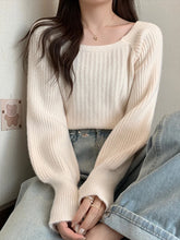 Bxoxo Autumn Winter Loose Women Sweaters Casual Soft Long Puff Sleeve Pullovers Jumpers Knitwear Basic Sweater For Women Tops