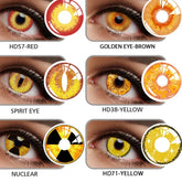 BXOXO 2pcs Halloween Colorful Contact Lenses Anime Cosplay Eye Lenses multicolored lenses Lenses Yellow Lenses