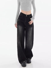 Bxoxo New Black High Waist JeansY2K Harajuku Streetwear Baggy Jeans Hip-hop Women Pants Autumn Straight Wide Leg Trousers Women