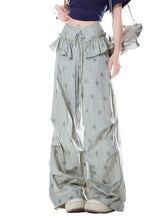 Bxoxo Stars Print Y2K Cargo Pant Women Vintage Streetwear Loose High Waist Design Trousers Hip Hop Retro American Casual Wide Leg Pant