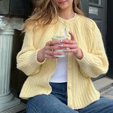 Bxoxo Preppy Button Up Knitted Cardigan Autumn Winter Casual Solid Color Basic Knitwear Coats Vintage Y2K Aesthetic Sweater Clothes