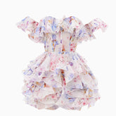 BXOXO Fashion Printing Short Prom Dress Off Shoulder Sweetheart Mini Length Above Knee Birthday Party Dress Summer Dresses 2025