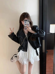 BXOXO Irregular Lace Patchwork Camisole Dresses 2025 Summer New V-neck Dress for Women Y2k E-Girl Slim Waist Ruched Vestidos Mujer