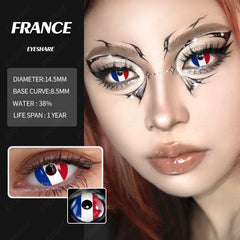 BXOXO 1 Pair Colored Contact Lenses Cosplay Colorful Contact Blue Eyes Contact Anime Red Lenses Halloween white Lenses