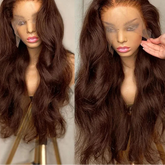 BXOXO Chocolate Brown 13x4 Lace Front Wig Brazilian Pre Plucked 13x6 HD Lace Frontal Wigs Dark Brown Body Wave Human Hair Closure Wigs