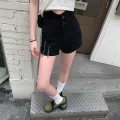 BXOXO - High Waist Zipper Shorts