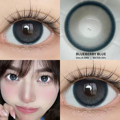 BXOXO -1 Pair Yearly Use Blue Natural Contact Lenses for Eyes Beauty Color Spectacle Lens Comestic Pupil Color Lens Eyes 14.5mm